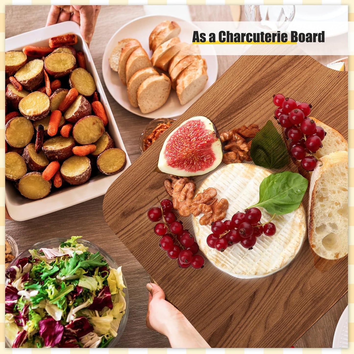 12 Pcs Bulk Wood Cutting Board with Handle Cutting Board for Laser Engraving, 11" x 5" Bamboo Serving Trays Charcuterie Trays for Customized Wedding Housewarming Mom Christmas Gift Party Favor