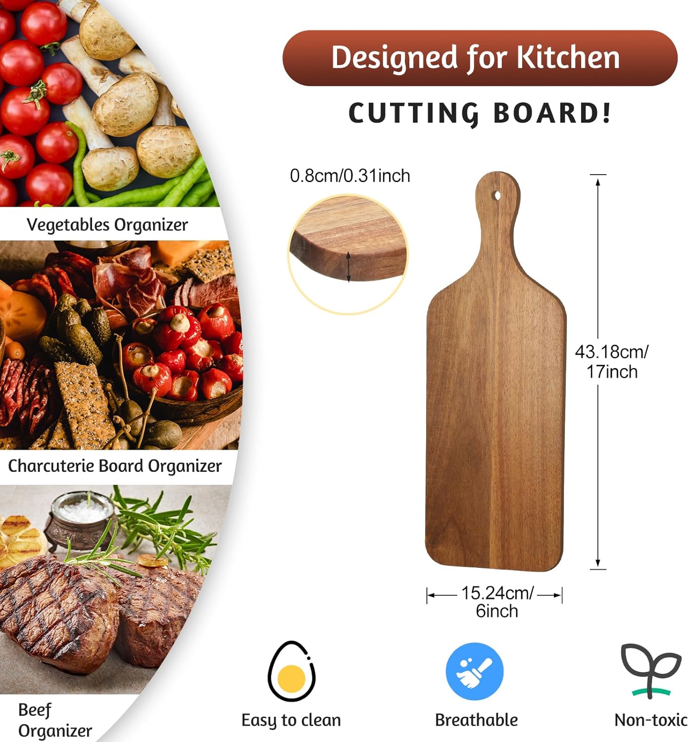 12 Pcs Bulk Wood Cutting Board with Handle Cutting Board for Laser Engraving, 11" x 5" Bamboo Serving Trays Charcuterie Trays for Customized Wedding Housewarming Mom Christmas Gift Party Favor