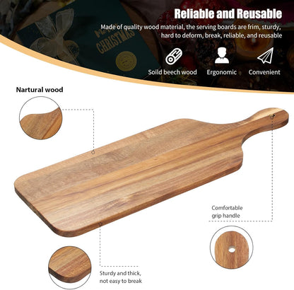 12 Pcs Bulk Wood Cutting Board with Handle Cutting Board for Laser Engraving, 11" x 5" Bamboo Serving Trays Charcuterie Trays for Customized Wedding Housewarming Mom Christmas Gift Party Favor