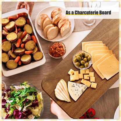 12 Pcs Bulk Wood Cutting Board with Handle Cutting Board for Laser Engraving, 11" x 5" Bamboo Serving Trays Charcuterie Trays for Customized Wedding Housewarming Mom Christmas Gift Party Favor