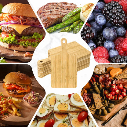 12 Pcs Bulk Wood Cutting Board with Handle Cutting Board for Laser Engraving, 11" x 5" Bamboo Serving Trays Charcuterie Trays for Customized Wedding Housewarming Mom Christmas Gift Party Favor