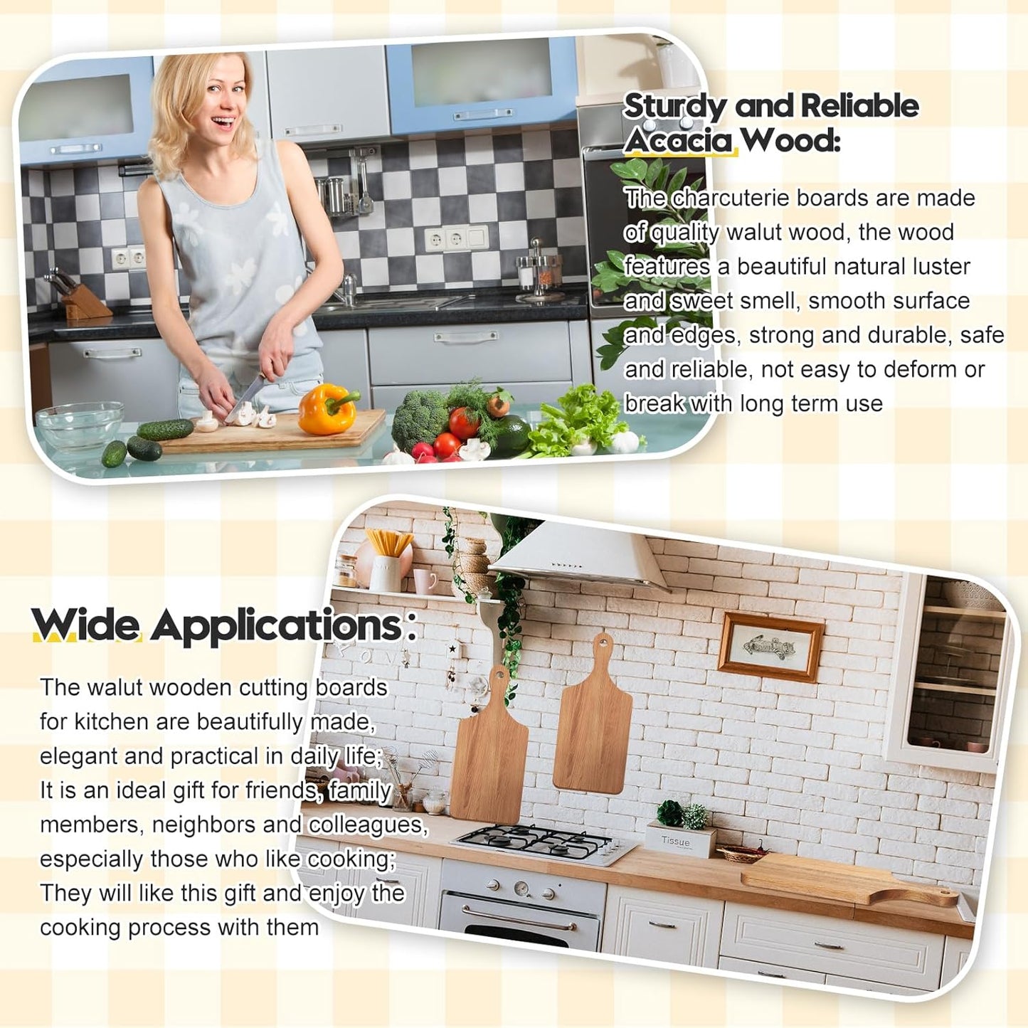 12 Pcs Bulk Wood Cutting Board with Handle Cutting Board for Laser Engraving, 11" x 5" Bamboo Serving Trays Charcuterie Trays for Customized Wedding Housewarming Mom Christmas Gift Party Favor