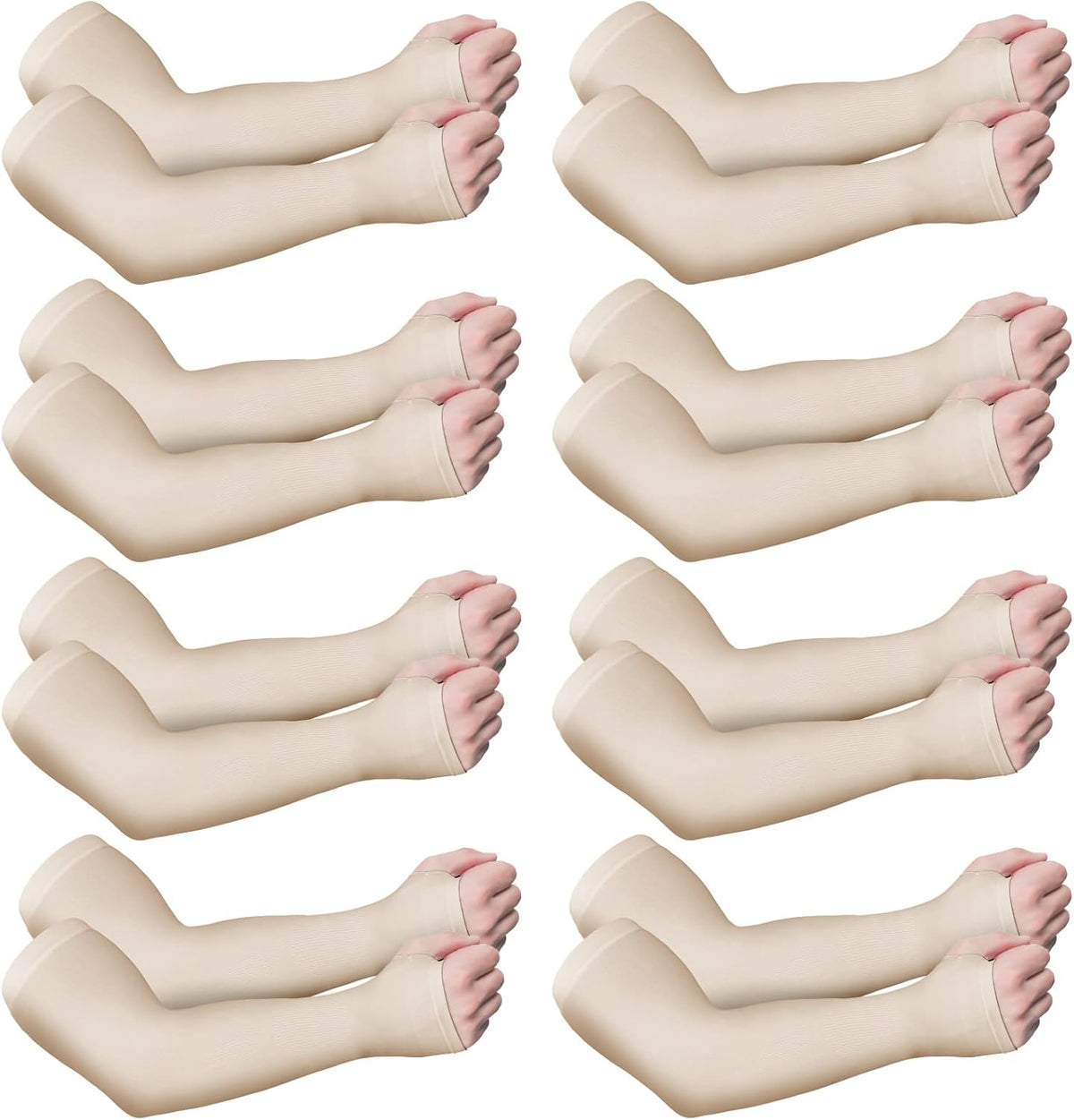 8 Pairs Elderly Skin Protector Sleeves Thin Skin Arm Sleeve Bruise Protective from Abrasions Tear Sun Exposure