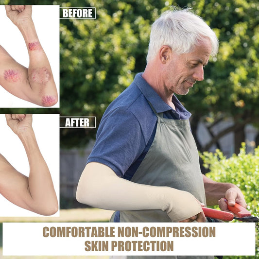 8 Pairs Elderly Skin Protector Sleeves Thin Skin Arm Sleeve Bruise Protective from Abrasions Tear Sun Exposure