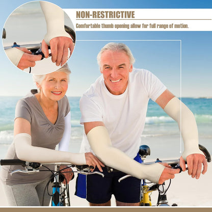 8 Pairs Elderly Skin Protector Sleeves Thin Skin Arm Sleeve Bruise Protective from Abrasions Tear Sun Exposure