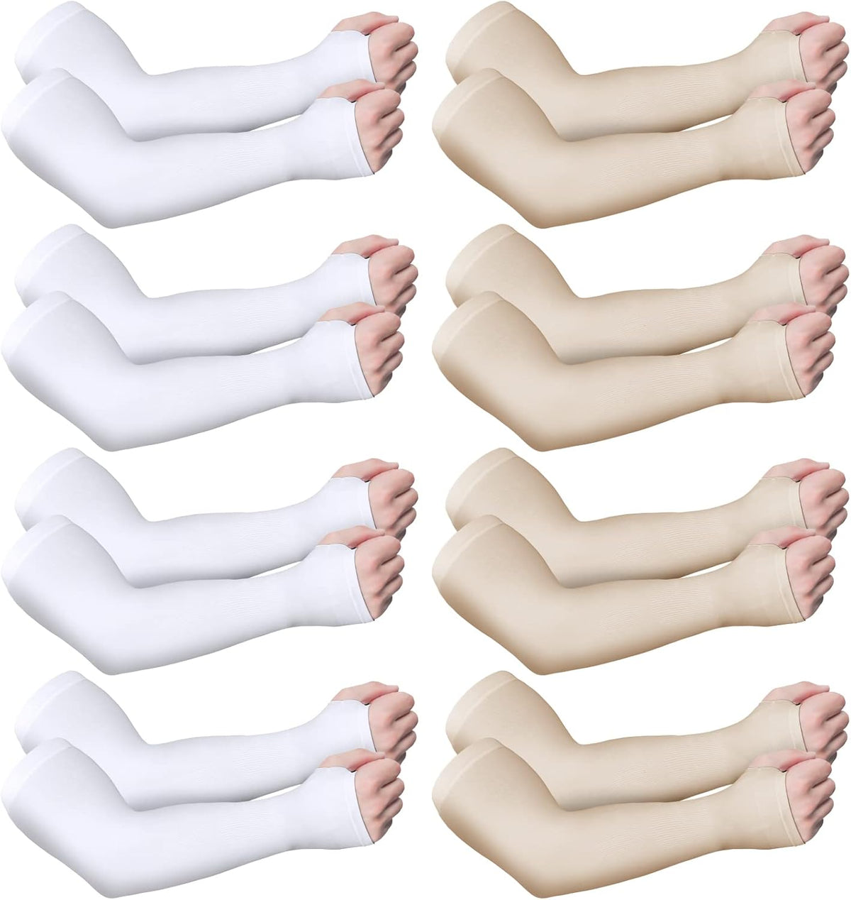 8 Pairs Elderly Skin Protector Sleeves Thin Skin Arm Sleeve Bruise Protective from Abrasions Tear Sun Exposure