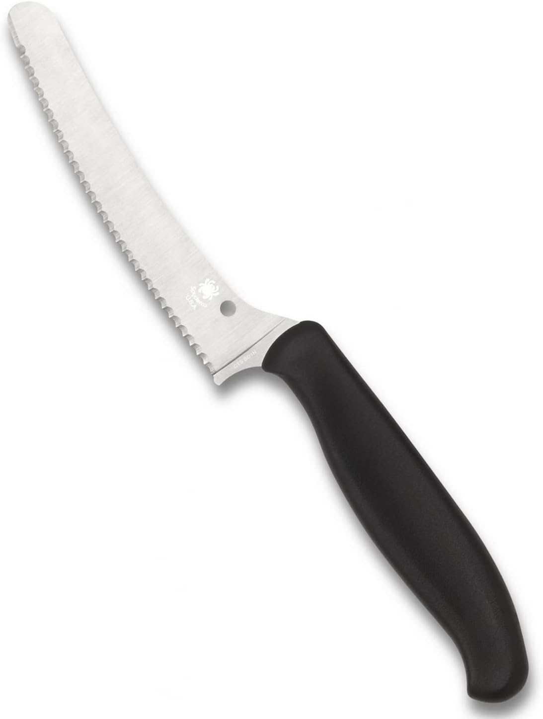 Z-Cut Kitchen Knife, SpyderEdge | 8.62" Overall Length, 4.3" CTS BD1N Steel Blade, Black, Polypropylene Handle, Full-Flat Grind
