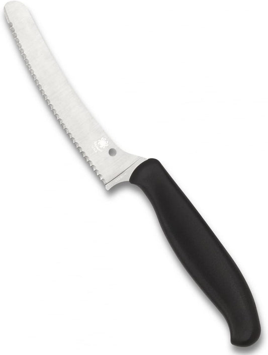 Z-Cut Kitchen Knife, SpyderEdge | 8.62" Overall Length, 4.3" CTS BD1N Steel Blade, Black, Polypropylene Handle, Full-Flat Grind