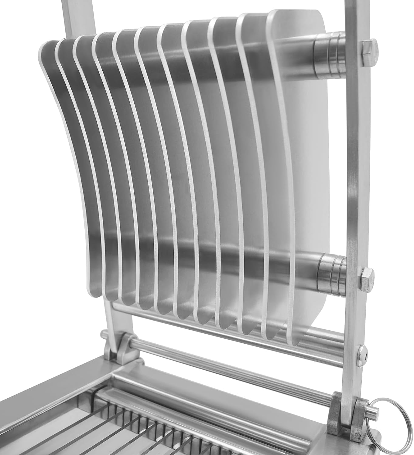 Commercial Vegetable Cutter, 0.4”/10mm Thickness Manual Tomato Slicer, Stainless Steel French Fry Cutter Tomato Slicer Tool with 4 Suction Cups for Tomato Cucumber Onion Ham Egg