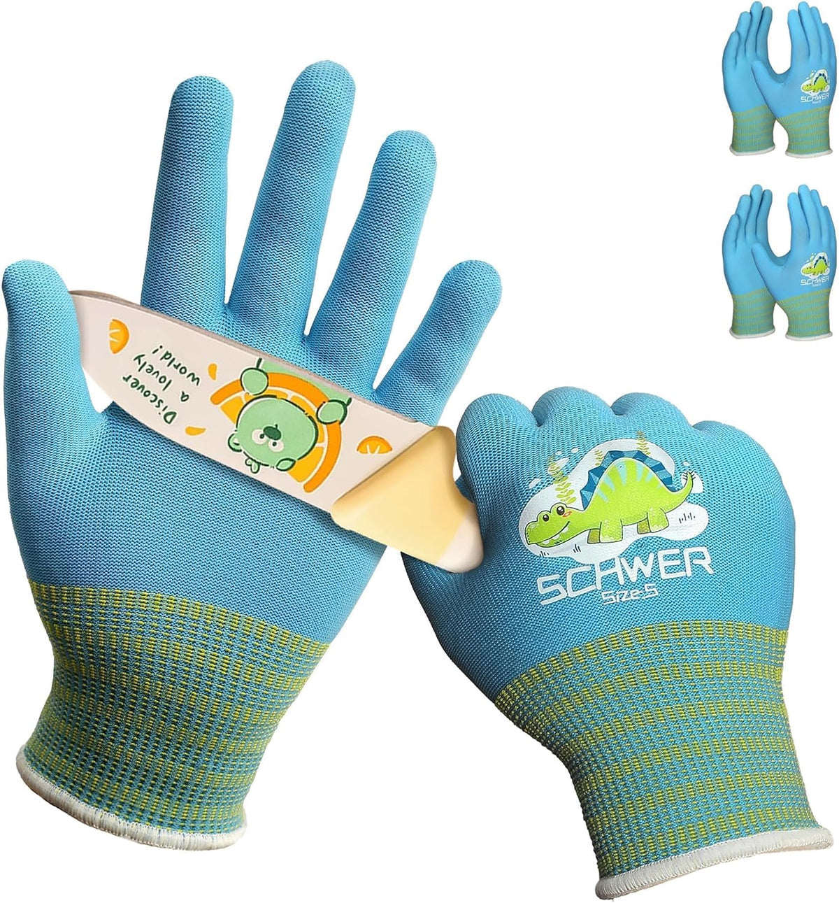 2 Pairs MINI-KIDDO ANSI A6 Kids Cut Resistant Gloves MN1917, Kids Fishing Gloves, Food Grade Cutting Glove for Cooking, Whittling, Wood Carving, Mandolin and DIY (XXS, 3–5 Years)