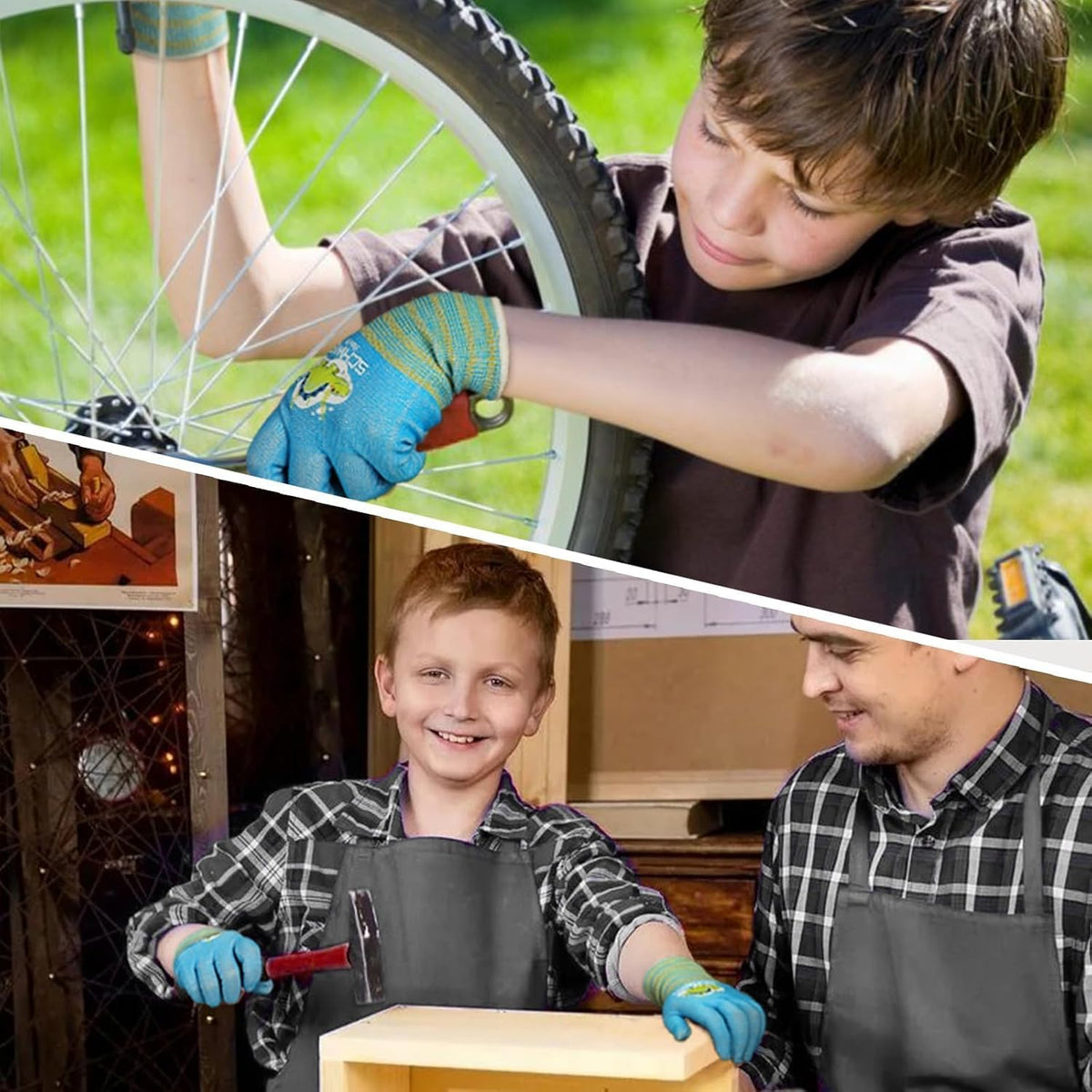 2 Pairs MINI-KIDDO ANSI A6 Kids Cut Resistant Gloves MN1917, Kids Fishing Gloves, Food Grade Cutting Glove for Cooking, Whittling, Wood Carving, Mandolin and DIY (XXS, 3–5 Years)