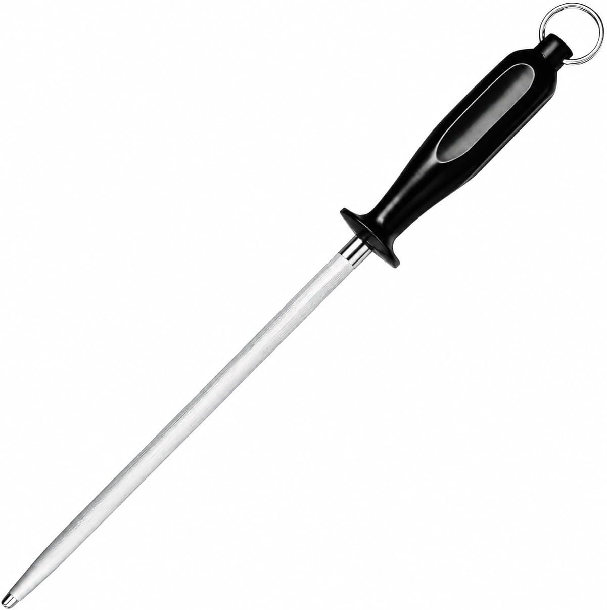 Honing Steel Rod 10 Inch, High Carbon Sharpening Steel Knife Sharpener with Non-Slip Ergonomic Handle, Professional Rod for Kitchen, Chef & Butcher Knives, Gift Box Included