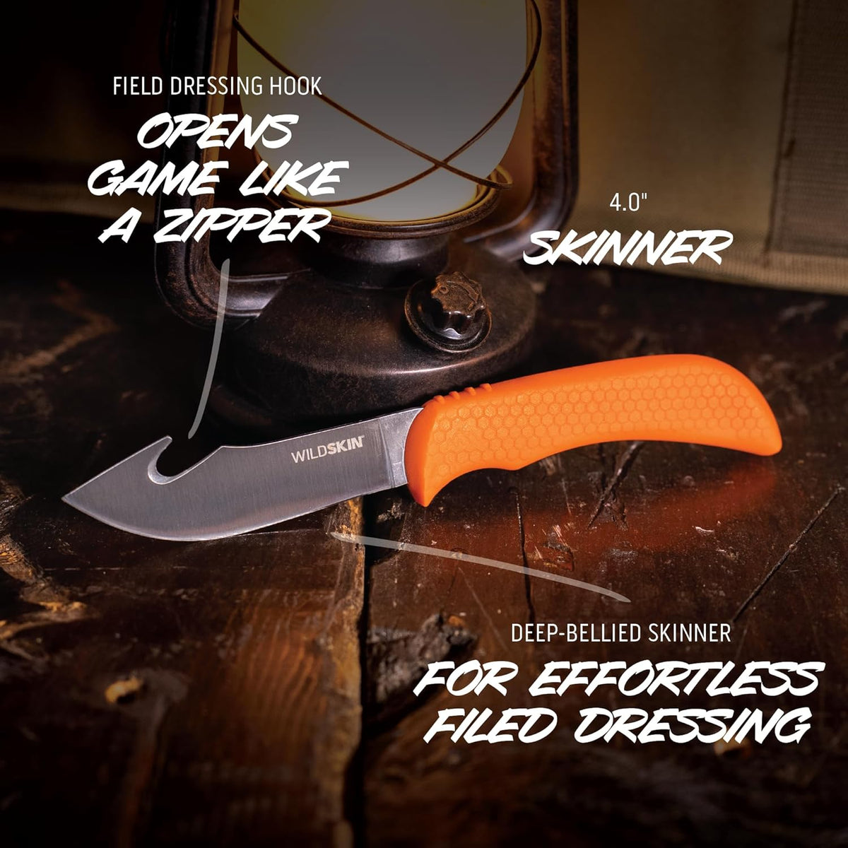 WildLite - 6-Piece Field to Freezer Hunting & Game Processing Knife Set with Gut Hook Blade, Caping Knife - Hunting Knives for Gutting Deer with Case - Deer & Elk Accessories