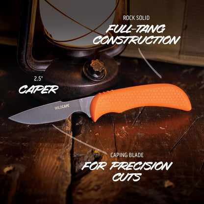 WildLite - 6-Piece Field to Freezer Hunting & Game Processing Knife Set with Gut Hook Blade, Caping Knife - Hunting Knives for Gutting Deer with Case - Deer & Elk Accessories