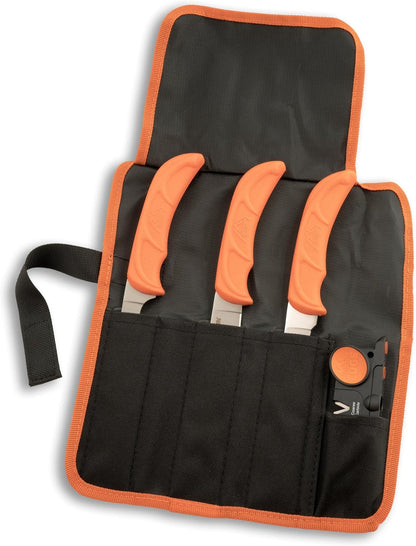 WildLite - 6-Piece Field to Freezer Hunting & Game Processing Knife Set with Gut Hook Blade, Caping Knife - Hunting Knives for Gutting Deer with Case - Deer & Elk Accessories