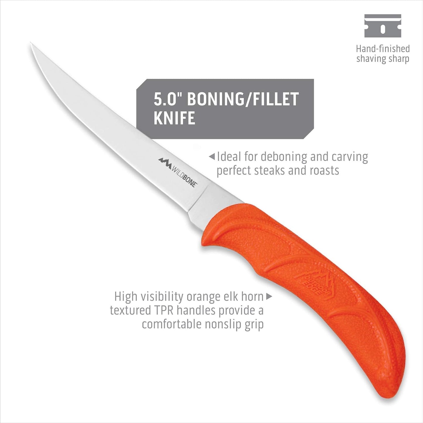WildLite - 6-Piece Field to Freezer Hunting & Game Processing Knife Set with Gut Hook Blade, Caping Knife - Hunting Knives for Gutting Deer with Case - Deer & Elk Accessories