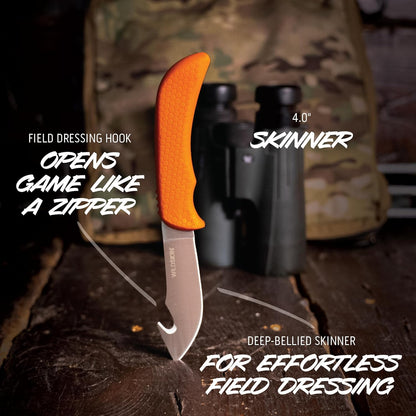 WildLite - 6-Piece Field to Freezer Hunting & Game Processing Knife Set with Gut Hook Blade, Caping Knife - Hunting Knives for Gutting Deer with Case - Deer & Elk Accessories