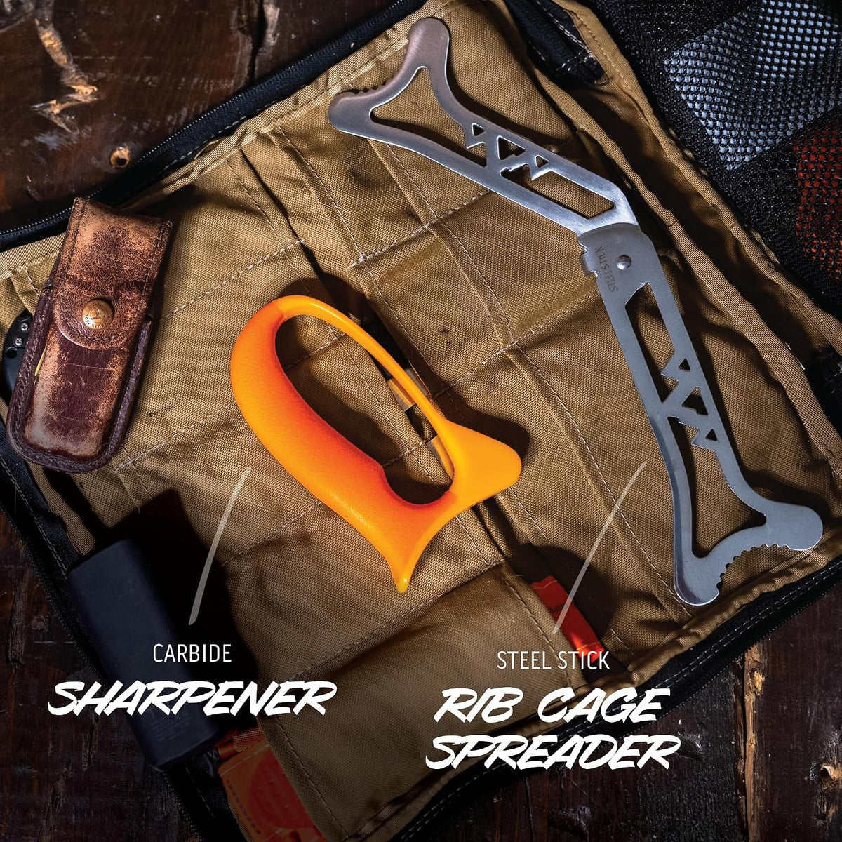 WildLite - 6-Piece Field to Freezer Hunting & Game Processing Knife Set with Gut Hook Blade, Caping Knife - Hunting Knives for Gutting Deer with Case - Deer & Elk Accessories