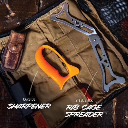 WildLite - 6-Piece Field to Freezer Hunting & Game Processing Knife Set with Gut Hook Blade, Caping Knife - Hunting Knives for Gutting Deer with Case - Deer & Elk Accessories
