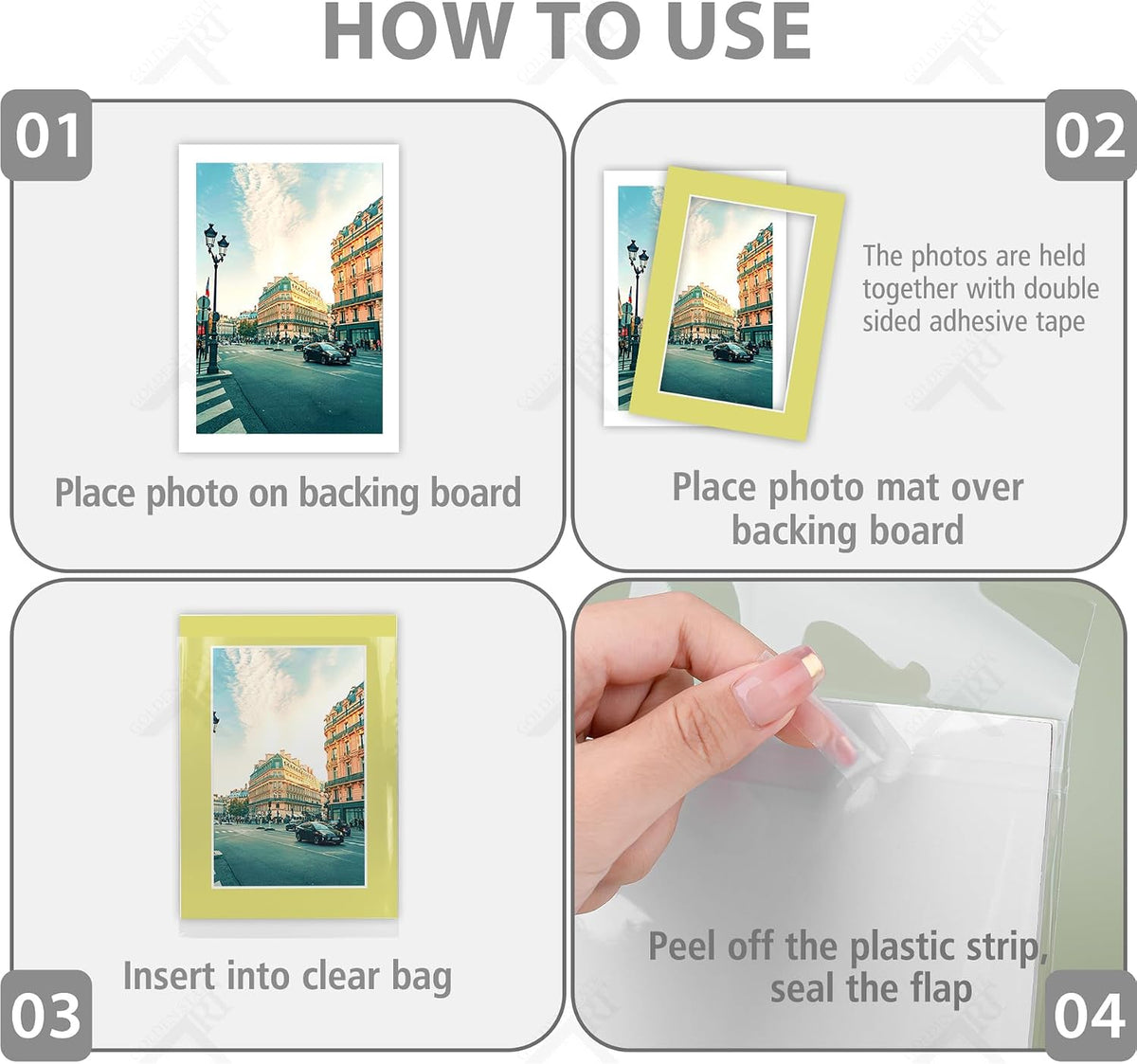 10 Pack Mixed Color Picture Mats 5x7 For 4x6+backing+bags