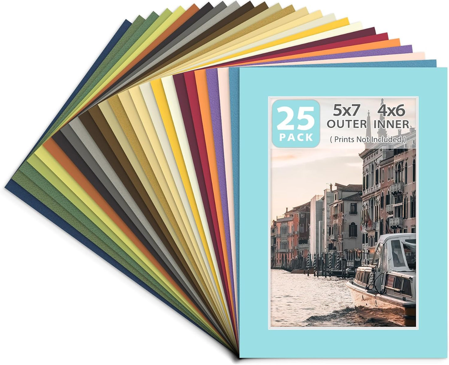 10 Pack Mixed Color Picture Mats 5x7 For 4x6+backing+bags