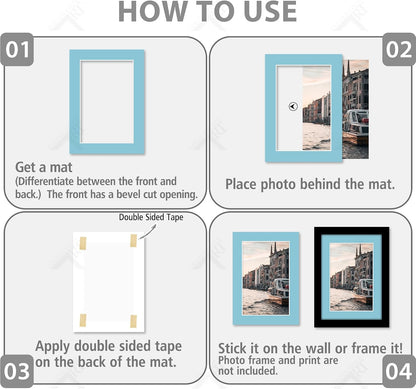 10 Pack Mixed Color Picture Mats 5x7 For 4x6+backing+bags