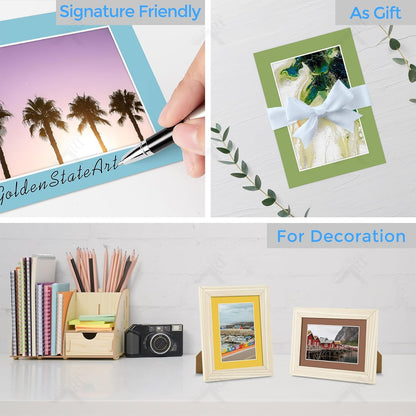 10 Pack Mixed Color Picture Mats 5x7 For 4x6+backing+bags