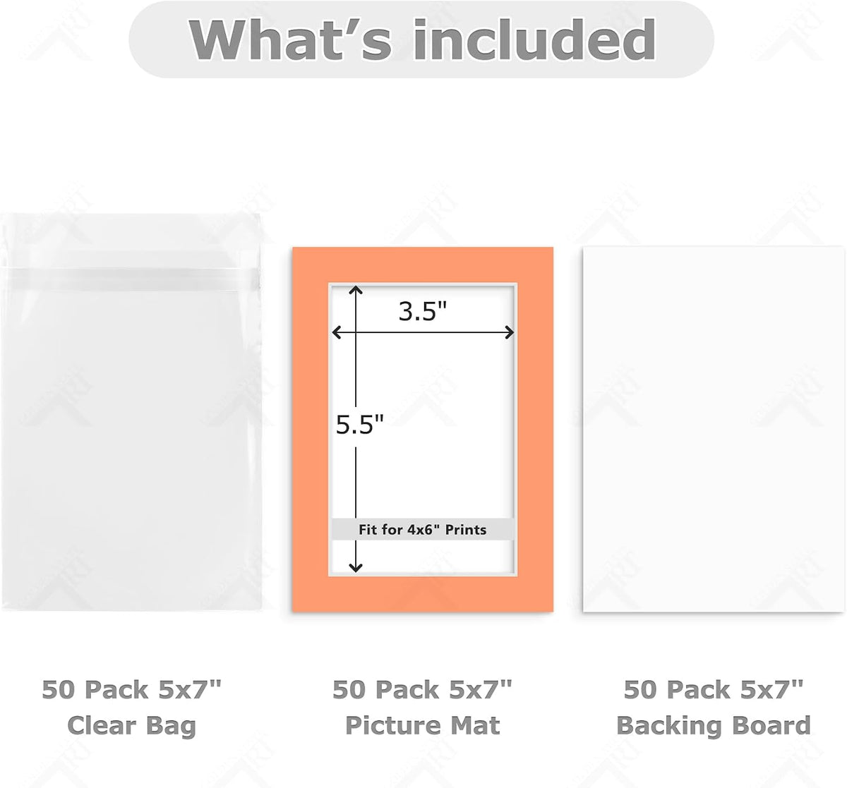 10 Pack Mixed Color Picture Mats 5x7 For 4x6+backing+bags