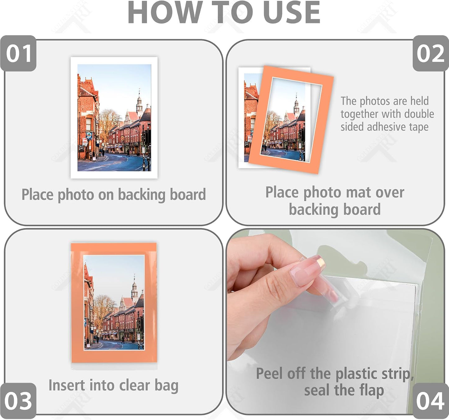 10 Pack Mixed Color Picture Mats 5x7 For 4x6+backing+bags