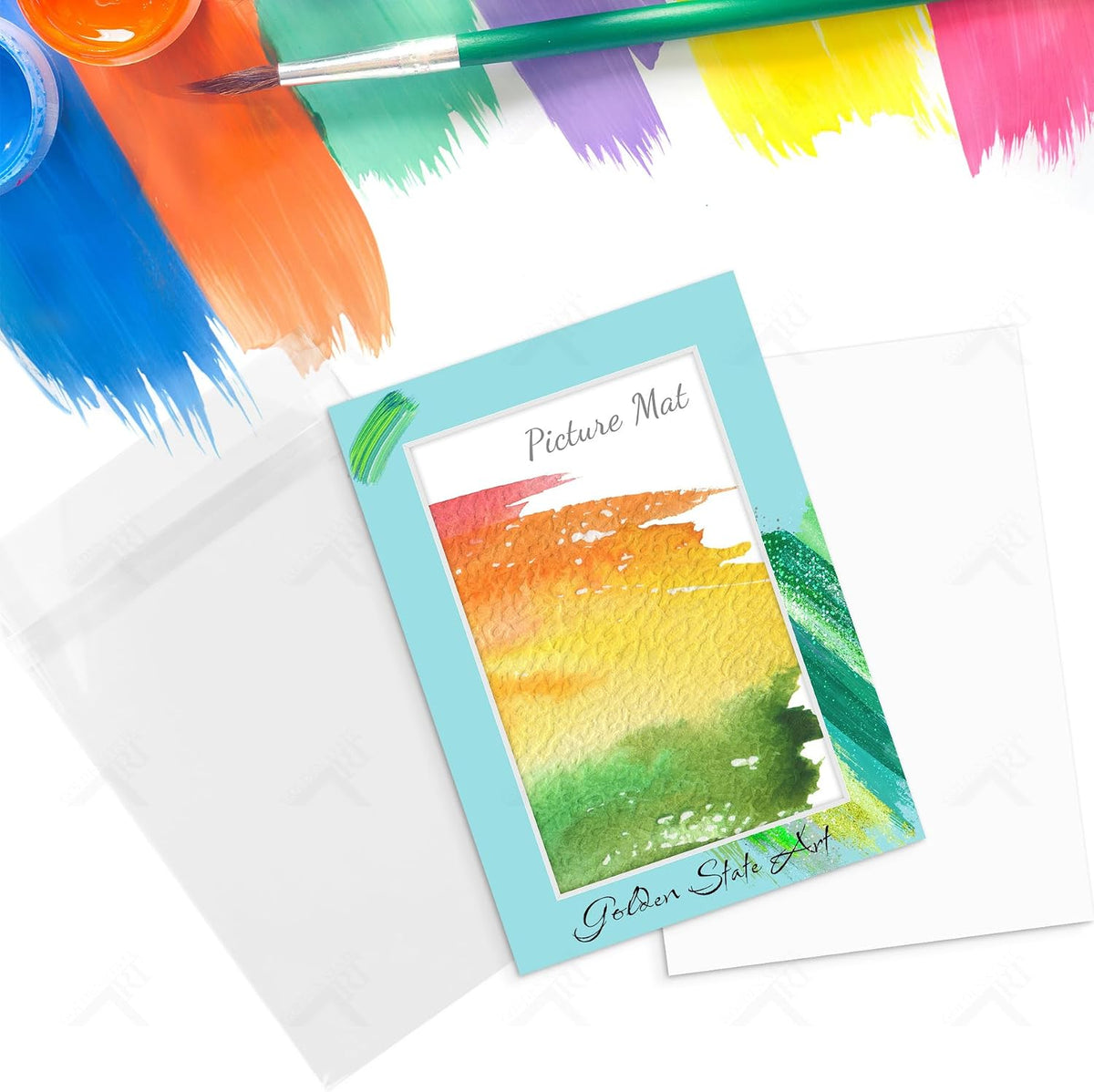 10 Pack Mixed Color Picture Mats 5x7 For 4x6+backing+bags