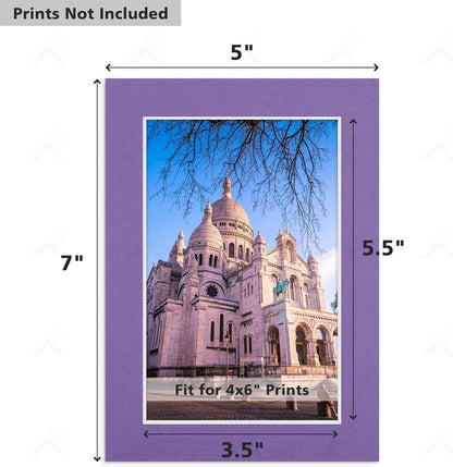 10 Pack Mixed Color Picture Mats 5x7 For 4x6+backing+bags