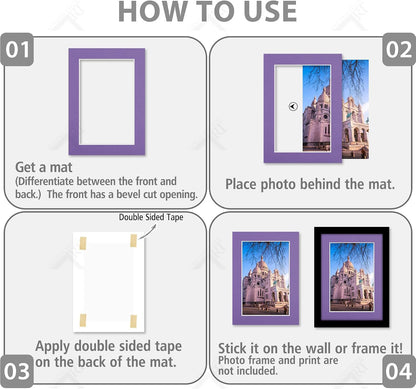 10 Pack Mixed Color Picture Mats 5x7 For 4x6+backing+bags