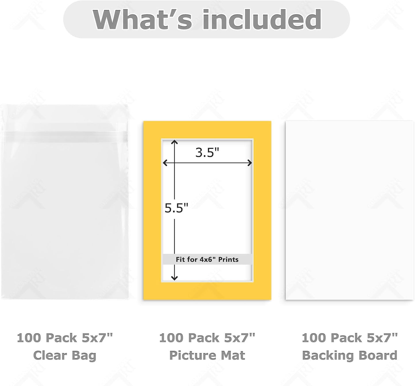 10 Pack Mixed Color Picture Mats 5x7 For 4x6+backing+bags