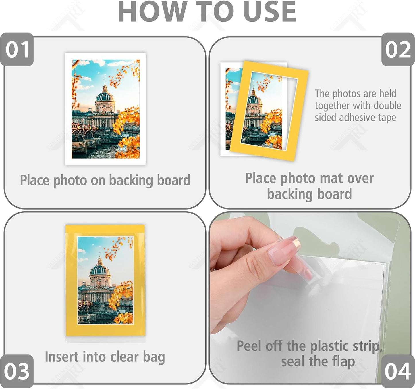 10 Pack Mixed Color Picture Mats 5x7 For 4x6+backing+bags