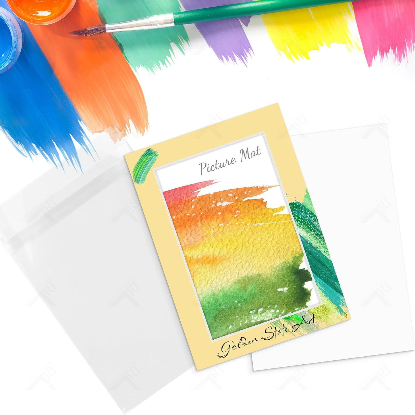 10 Pack Mixed Color Picture Mats 5x7 For 4x6+backing+bags