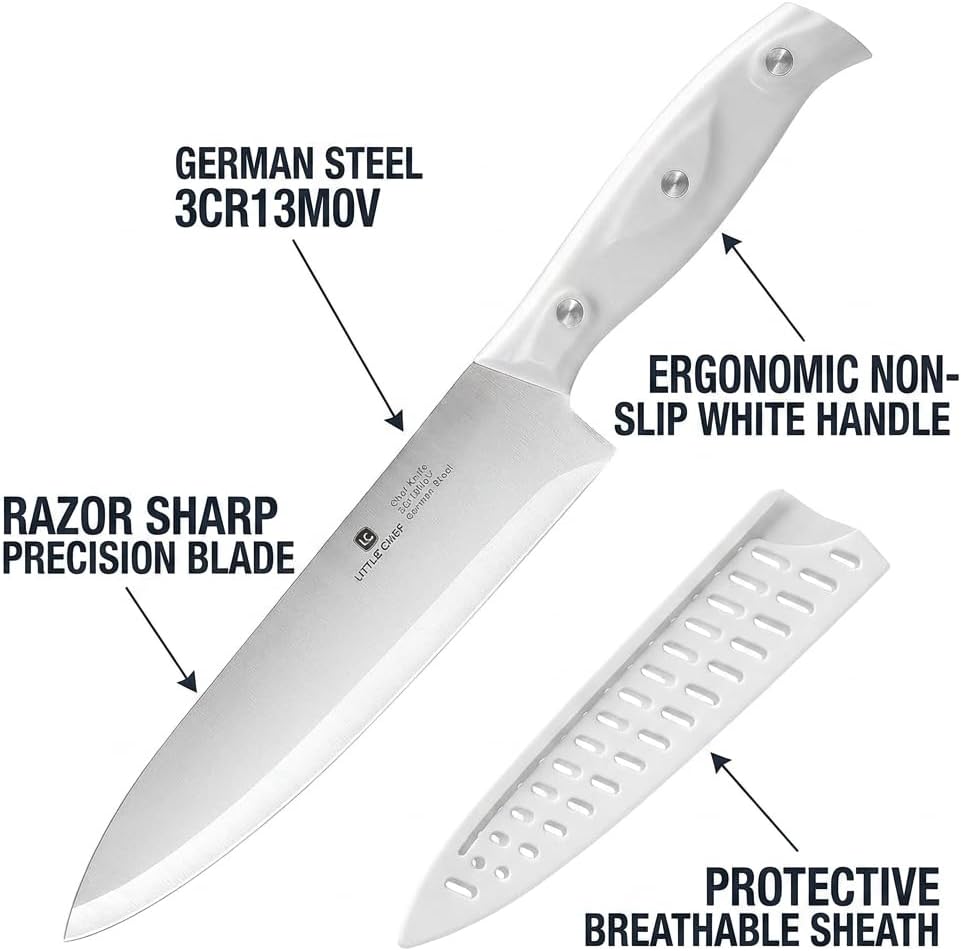 3PCS Chef Knife, Ultra Sharp Kitchen Knife, High Carbon Stainless Steel Chef knife set