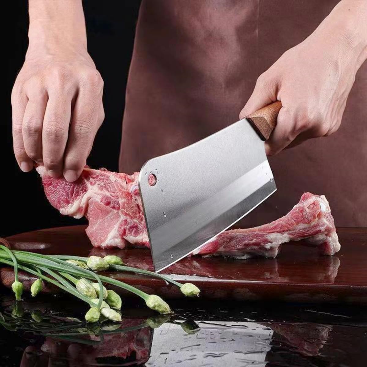 Chef Knife in High Meat Cleaver, Butcher Knife, Professional Bone Cleaver Knife,kitchen cleaver,Chef knife cleaver with gift box(German Steel Kitc