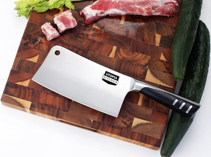 7 inch Cleaver Knife Stainless Steel Chef Butcher Knives for Meat, Vegetable Multipurpose Kitchen Chef Knife Chopping Bone