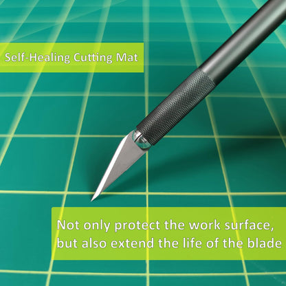 9'' × 12'' Professional Self Healing Cutting Double Sided 5-Ply Mat, Best Gridded Rotary Cutting Board for Quilting, Sewing, Craft, Fabric & Scrapbooking (Green/Black)…