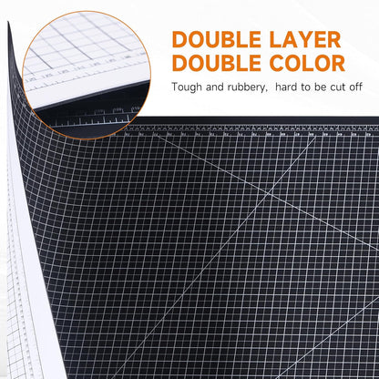9'' × 12'' Professional Self Healing Cutting Double Sided 5-Ply Mat, Best Gridded Rotary Cutting Board for Quilting, Sewing, Craft, Fabric & Scrapbooking (Green/Black)…