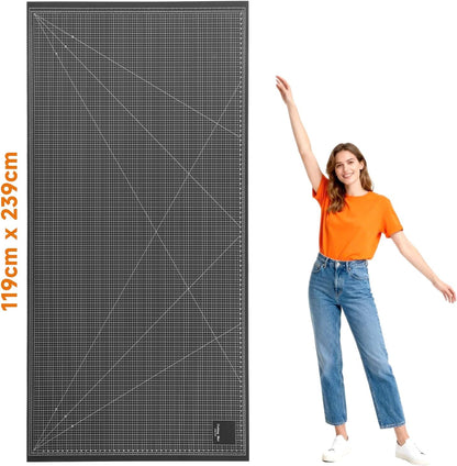 9'' × 12'' Professional Self Healing Cutting Double Sided 5-Ply Mat, Best Gridded Rotary Cutting Board for Quilting, Sewing, Craft, Fabric & Scrapbooking (Green/Black)…