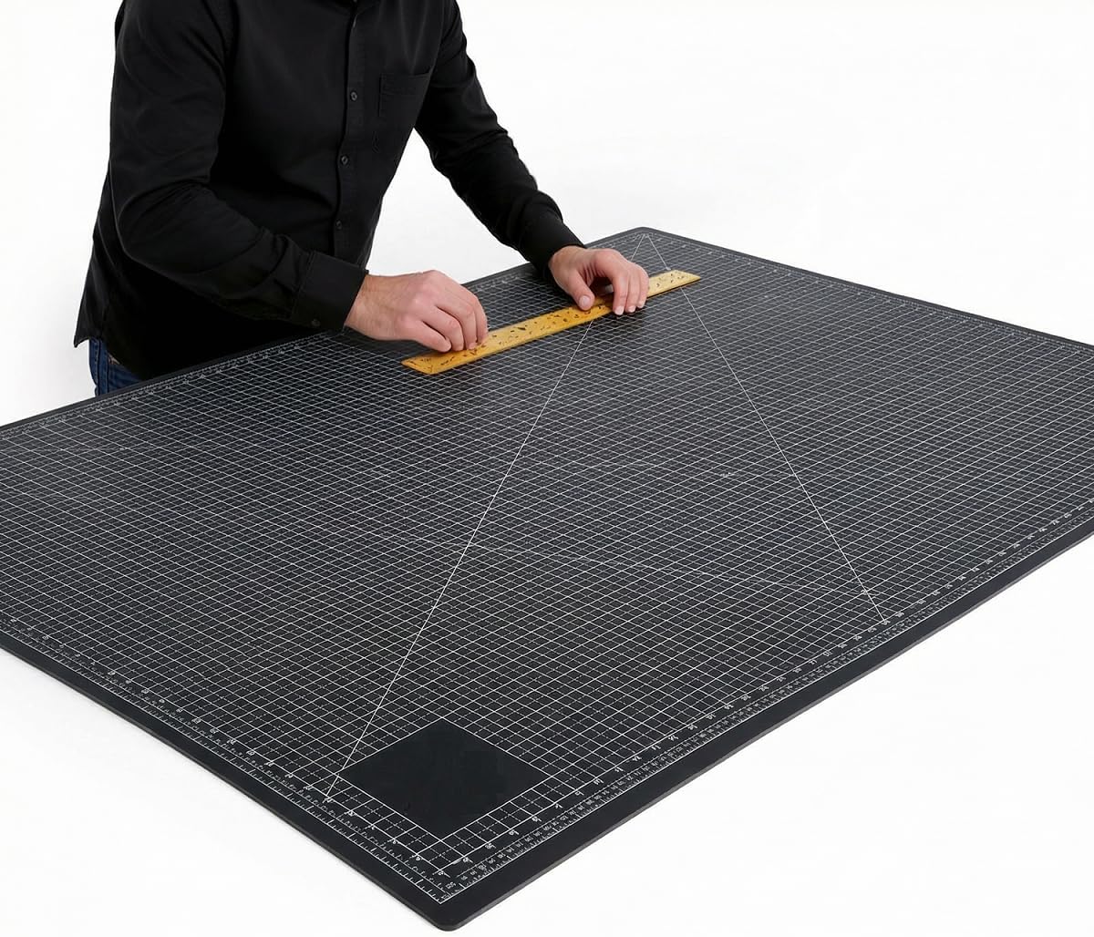 9'' × 12'' Professional Self Healing Cutting Double Sided 5-Ply Mat, Best Gridded Rotary Cutting Board for Quilting, Sewing, Craft, Fabric & Scrapbooking (Green/Black)…