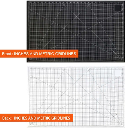 9'' × 12'' Professional Self Healing Cutting Double Sided 5-Ply Mat, Best Gridded Rotary Cutting Board for Quilting, Sewing, Craft, Fabric & Scrapbooking (Green/Black)…
