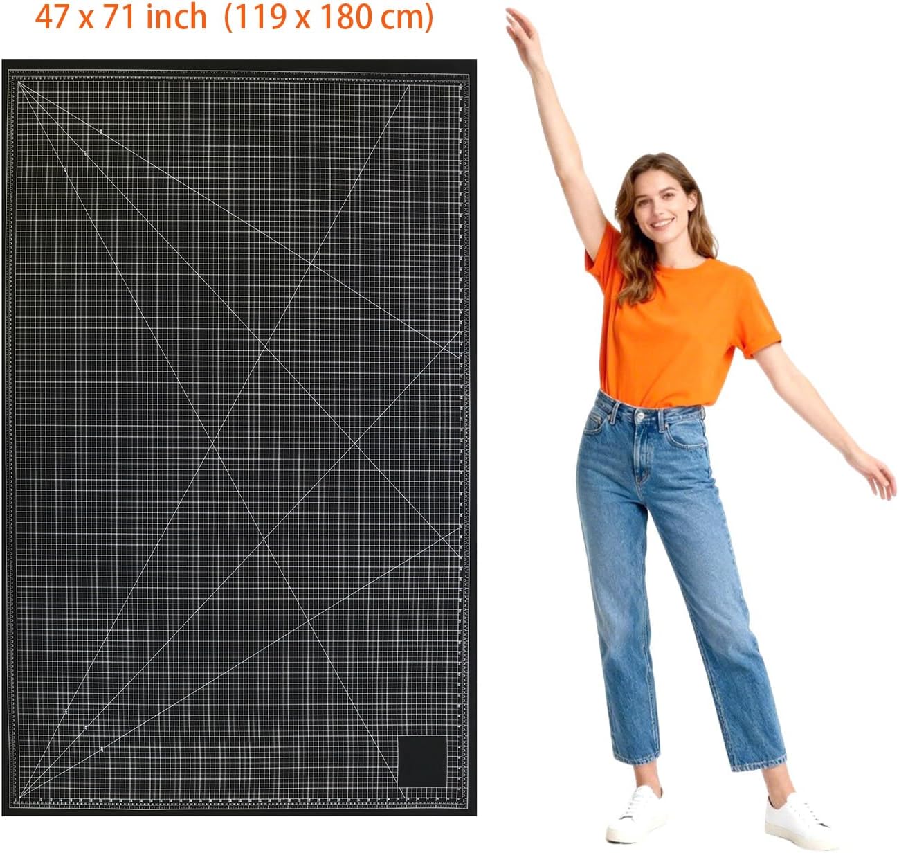9'' × 12'' Professional Self Healing Cutting Double Sided 5-Ply Mat, Best Gridded Rotary Cutting Board for Quilting, Sewing, Craft, Fabric & Scrapbooking (Green/Black)…