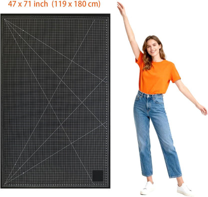 9'' × 12'' Professional Self Healing Cutting Double Sided 5-Ply Mat, Best Gridded Rotary Cutting Board for Quilting, Sewing, Craft, Fabric & Scrapbooking (Green/Black)…