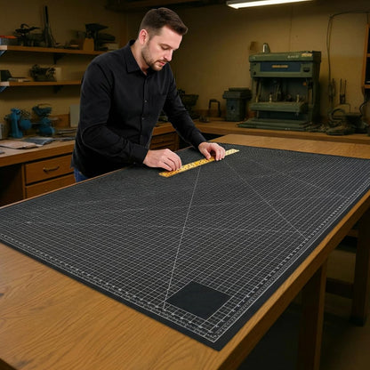 9'' × 12'' Professional Self Healing Cutting Double Sided 5-Ply Mat, Best Gridded Rotary Cutting Board for Quilting, Sewing, Craft, Fabric & Scrapbooking (Green/Black)…
