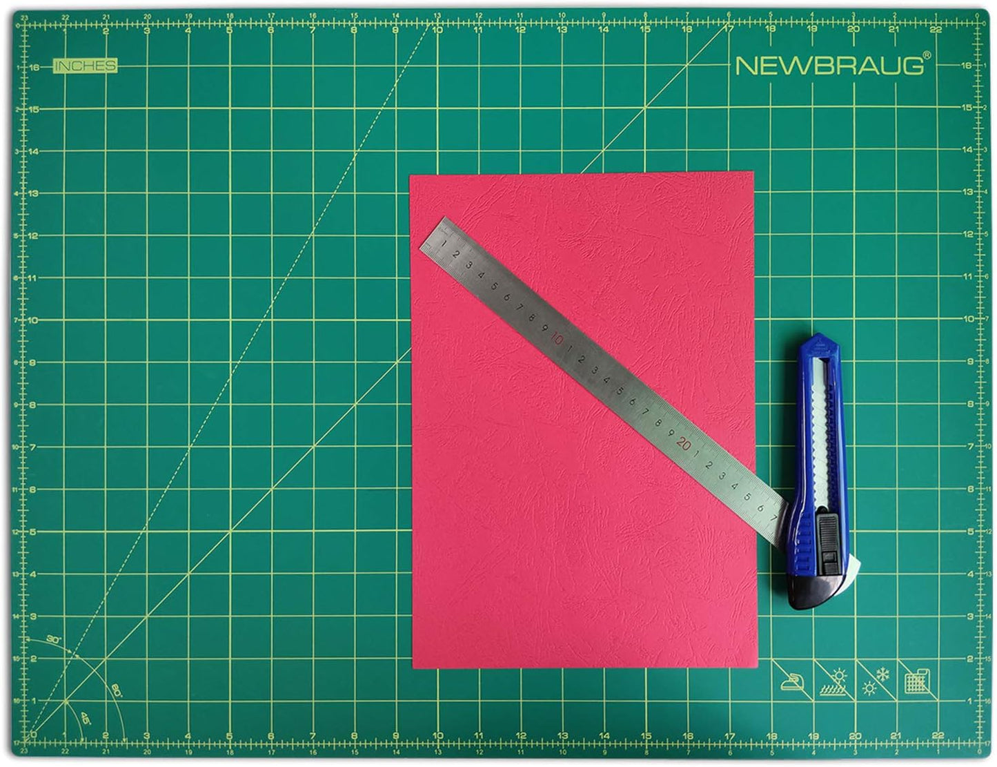 9'' × 12'' Professional Self Healing Cutting Double Sided 5-Ply Mat, Best Gridded Rotary Cutting Board for Quilting, Sewing, Craft, Fabric & Scrapbooking (Green/Black)…