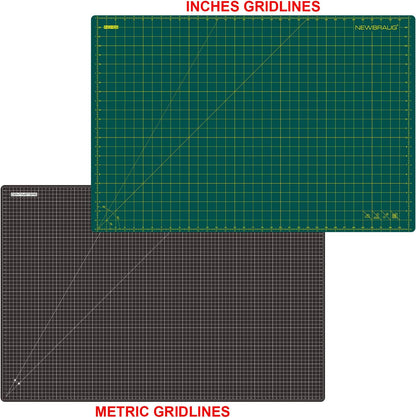 9'' × 12'' Professional Self Healing Cutting Double Sided 5-Ply Mat, Best Gridded Rotary Cutting Board for Quilting, Sewing, Craft, Fabric & Scrapbooking (Green/Black)…