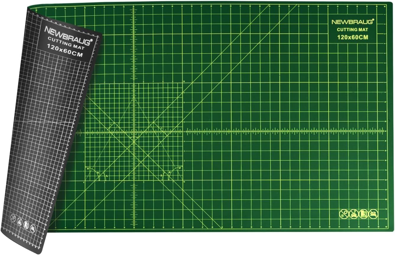 9'' × 12'' Professional Self Healing Cutting Double Sided 5-Ply Mat, Best Gridded Rotary Cutting Board for Quilting, Sewing, Craft, Fabric & Scrapbooking (Green/Black)…