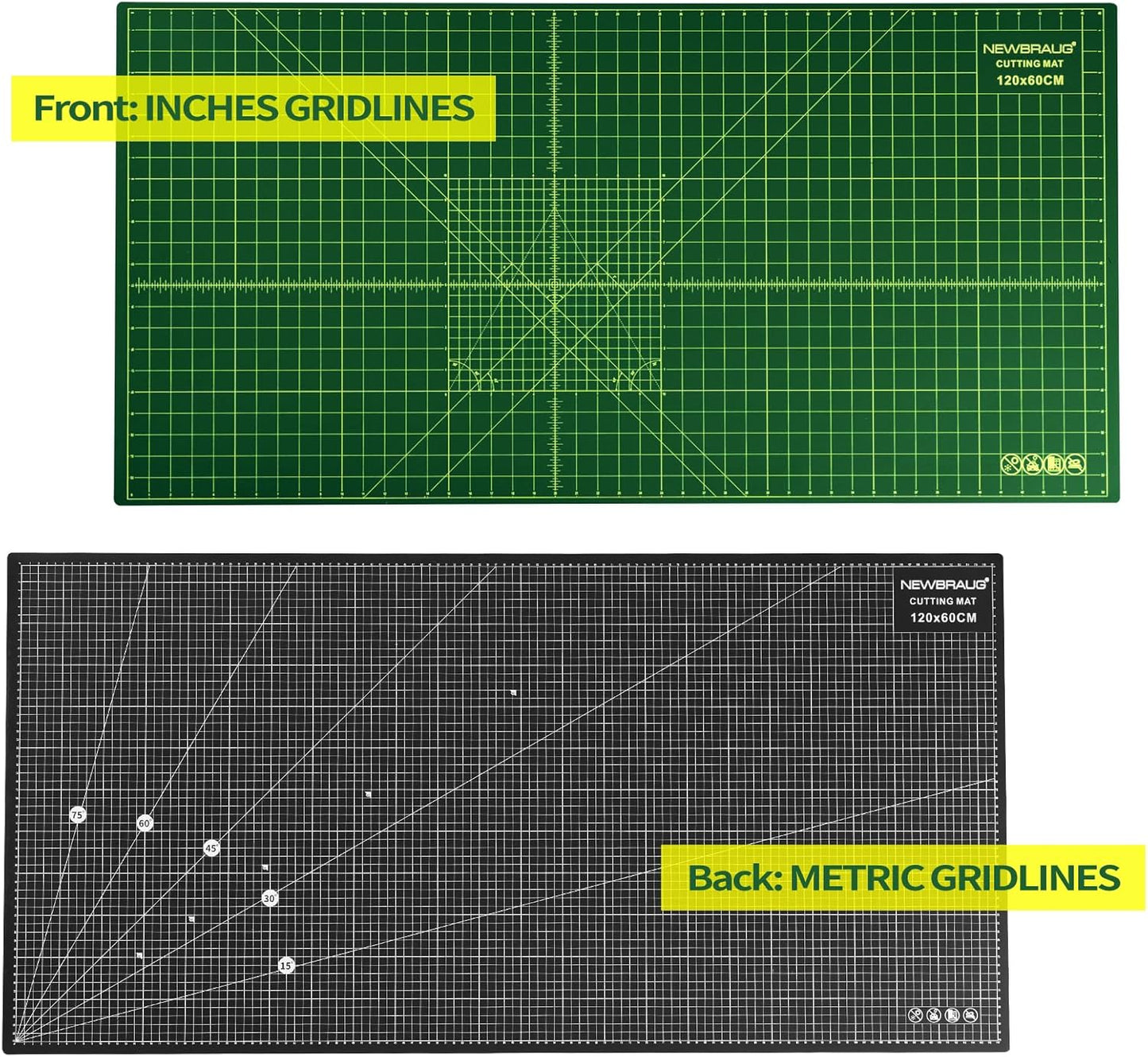 9'' × 12'' Professional Self Healing Cutting Double Sided 5-Ply Mat, Best Gridded Rotary Cutting Board for Quilting, Sewing, Craft, Fabric & Scrapbooking (Green/Black)…